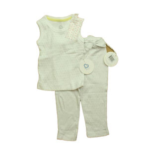 Mbaby Girls White | Gray Apparel Sets size: 9-12 Months